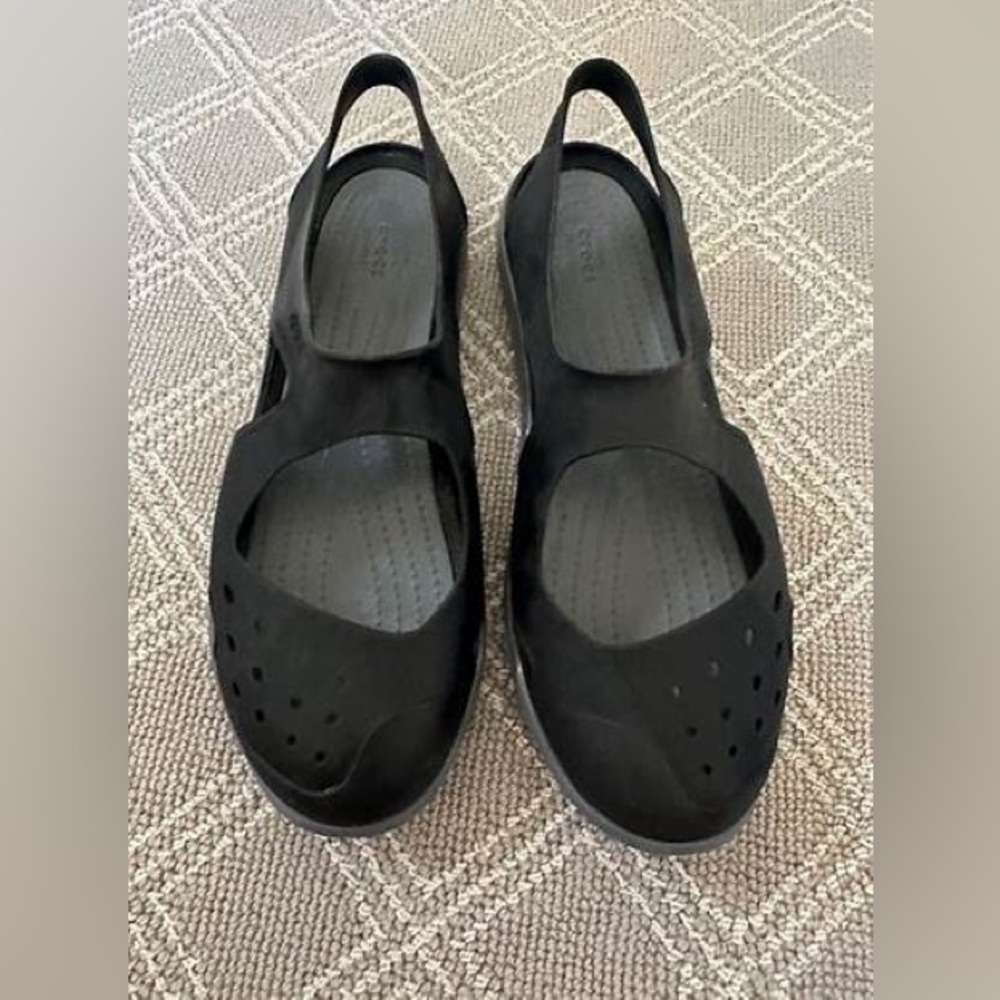 Black Swiftwater Wave Mary Jane Slip ons